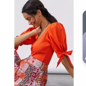 Anthropologie Maeve Puff Sleeve Top